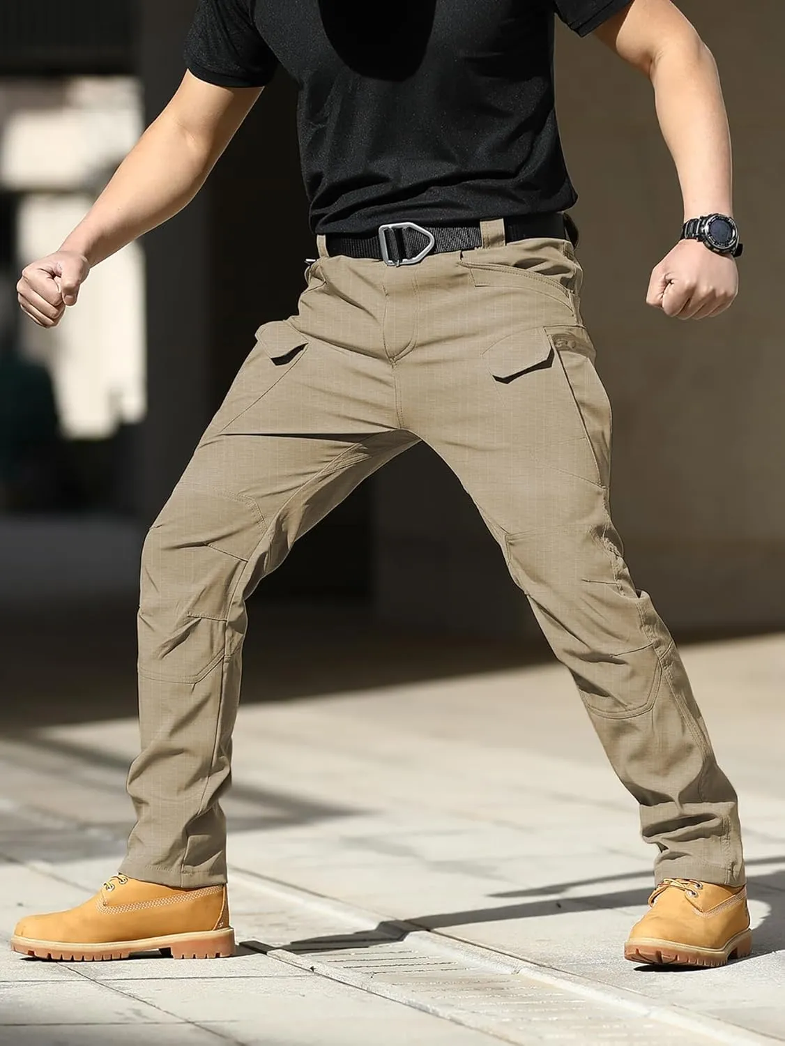 AUTIWITUA Men's Tactical Pants Water Resistant Cargo Pants Lightweight Outdoor Hiking Work Pants(No Belt)