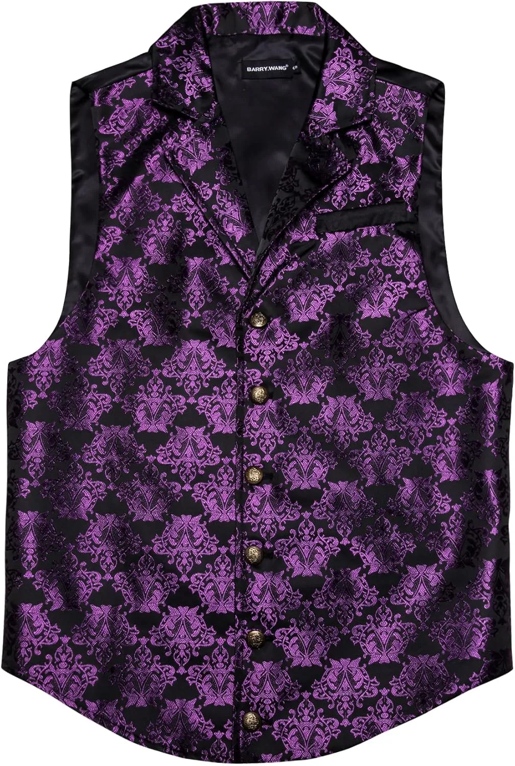 Barry.Wang Mens Paisley Victorian Suit Vest Tailored Collar Formal/Leisure Steampunk Gothic Waistcoat