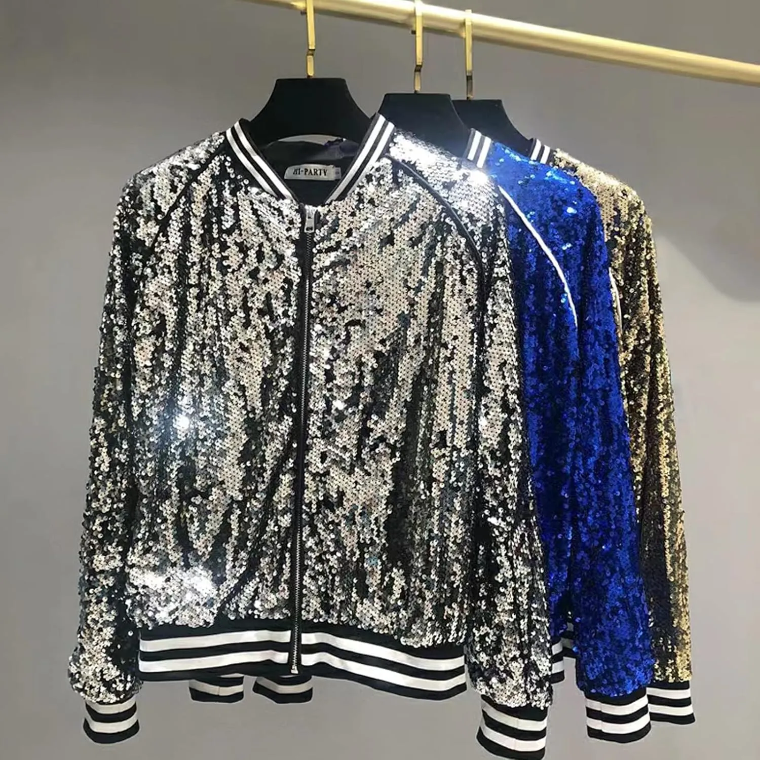 HI-party Casual sequin coat