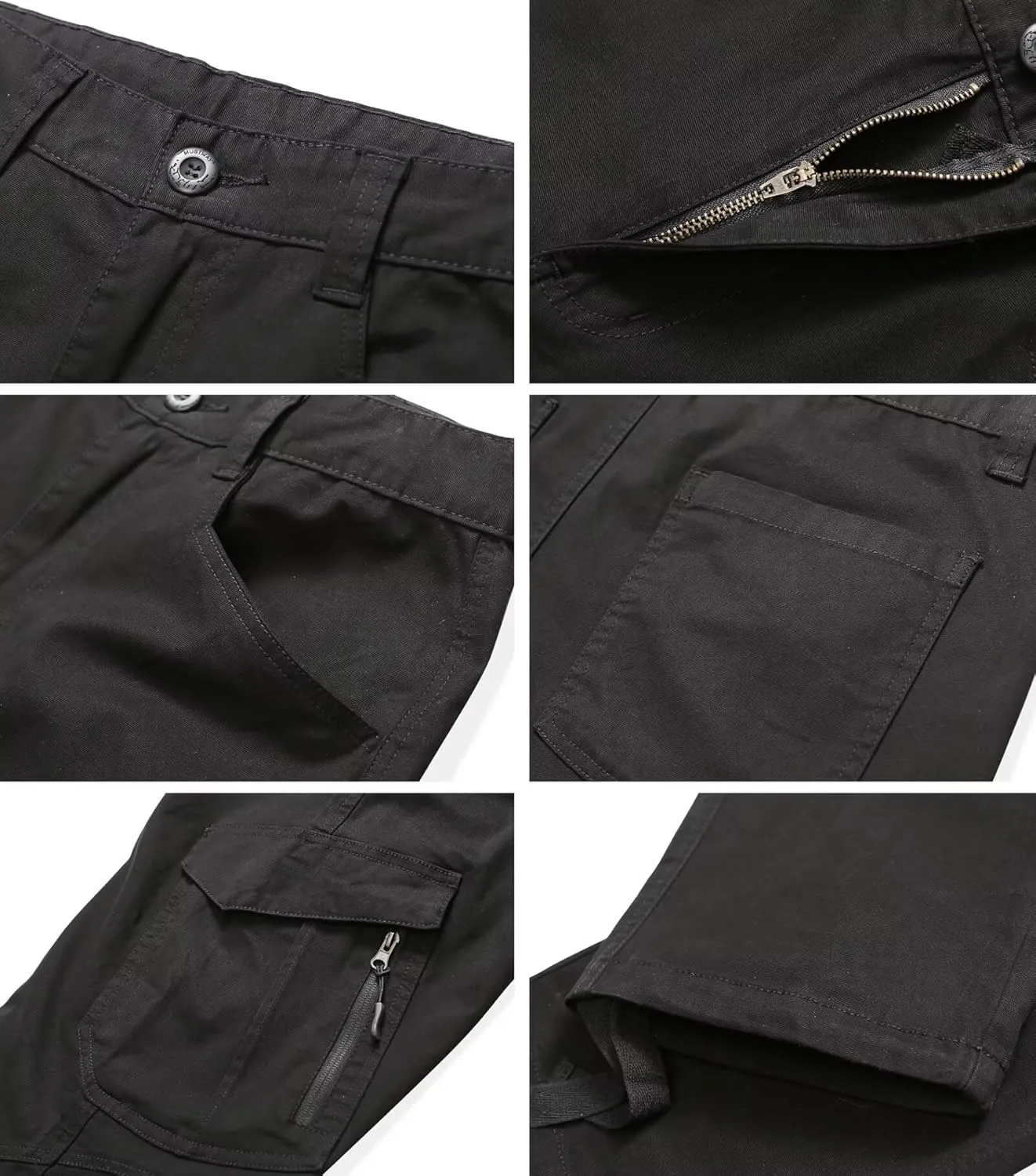 Hiking Pants Men, Water Resistant Cargo Pants, Outdoor Travel Fishing Work Pants with Deep Zipper Pockets