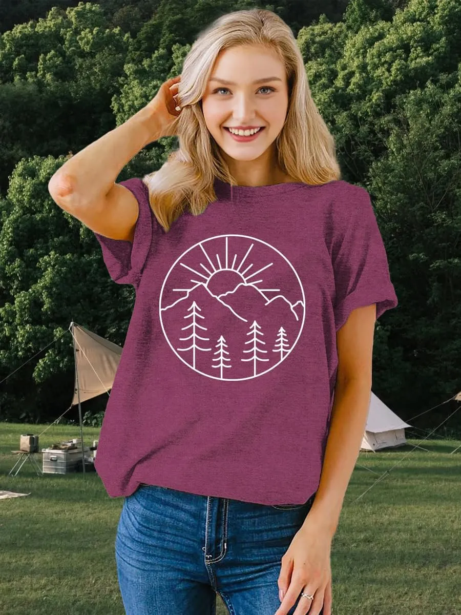 Hiking Shirt for Women Nature Hike Camping T-Shirt Outdoors Adventure Workout Tee Tops
