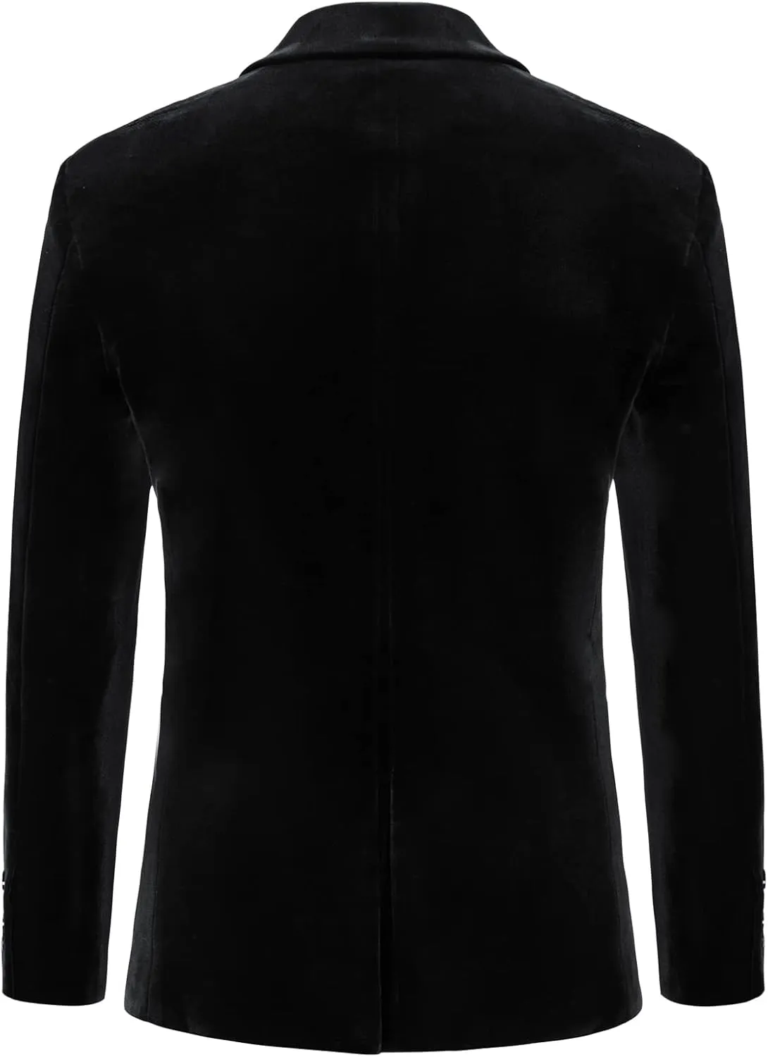 PJ PAUL JONES Mens Velvet Blazer Two Button Sport Coat Solid Slim Fit Suit Jacket for Dinner Prom Wedding