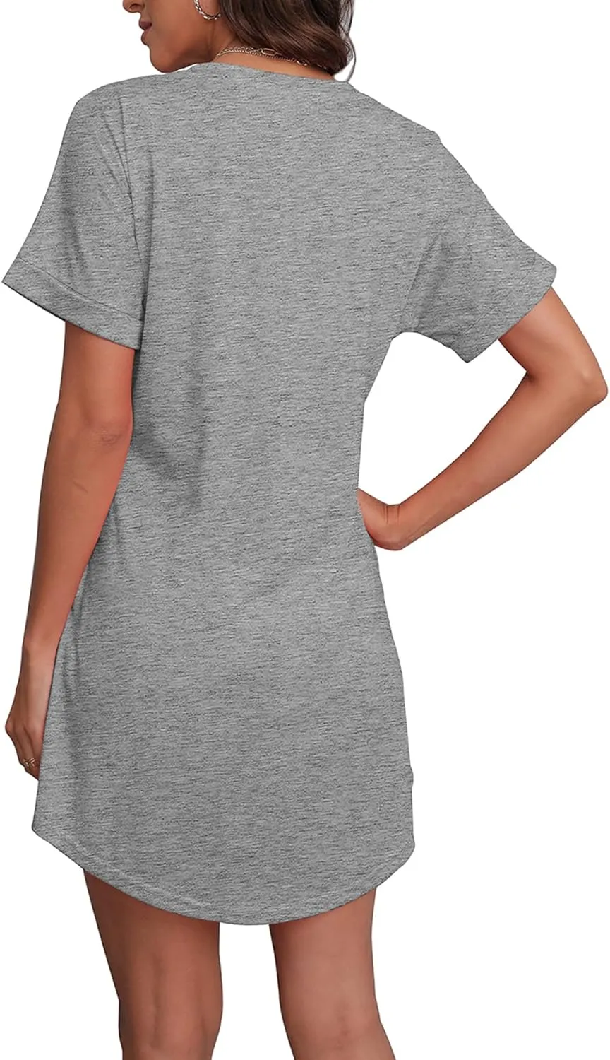 SAMPEEL Summer Dresses for Women Short Sleeve with Pockets T Shirt with Pockets