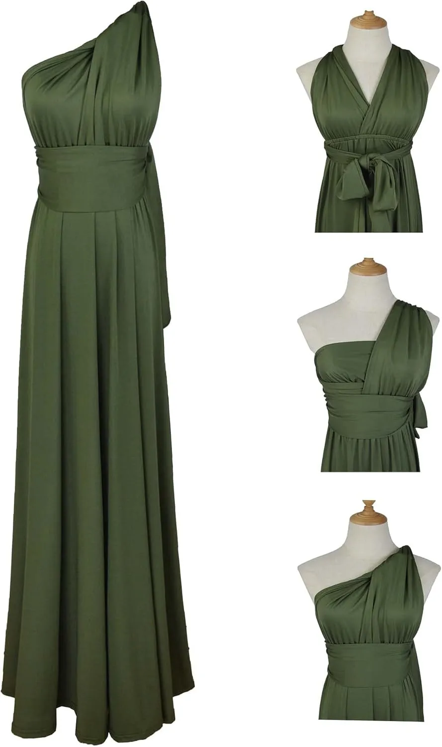 Sexyshine Women's Backless Gown Dress Convertible Multi-Way Wrap Halter Cocktail Dress Bandage Bridesmaid Long Dresses
