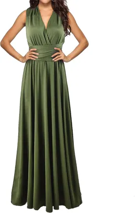 Sexyshine Women's Backless Gown Dress Convertible Multi-Way Wrap Halter Cocktail Dress Bandage Bridesmaid Long Dresses