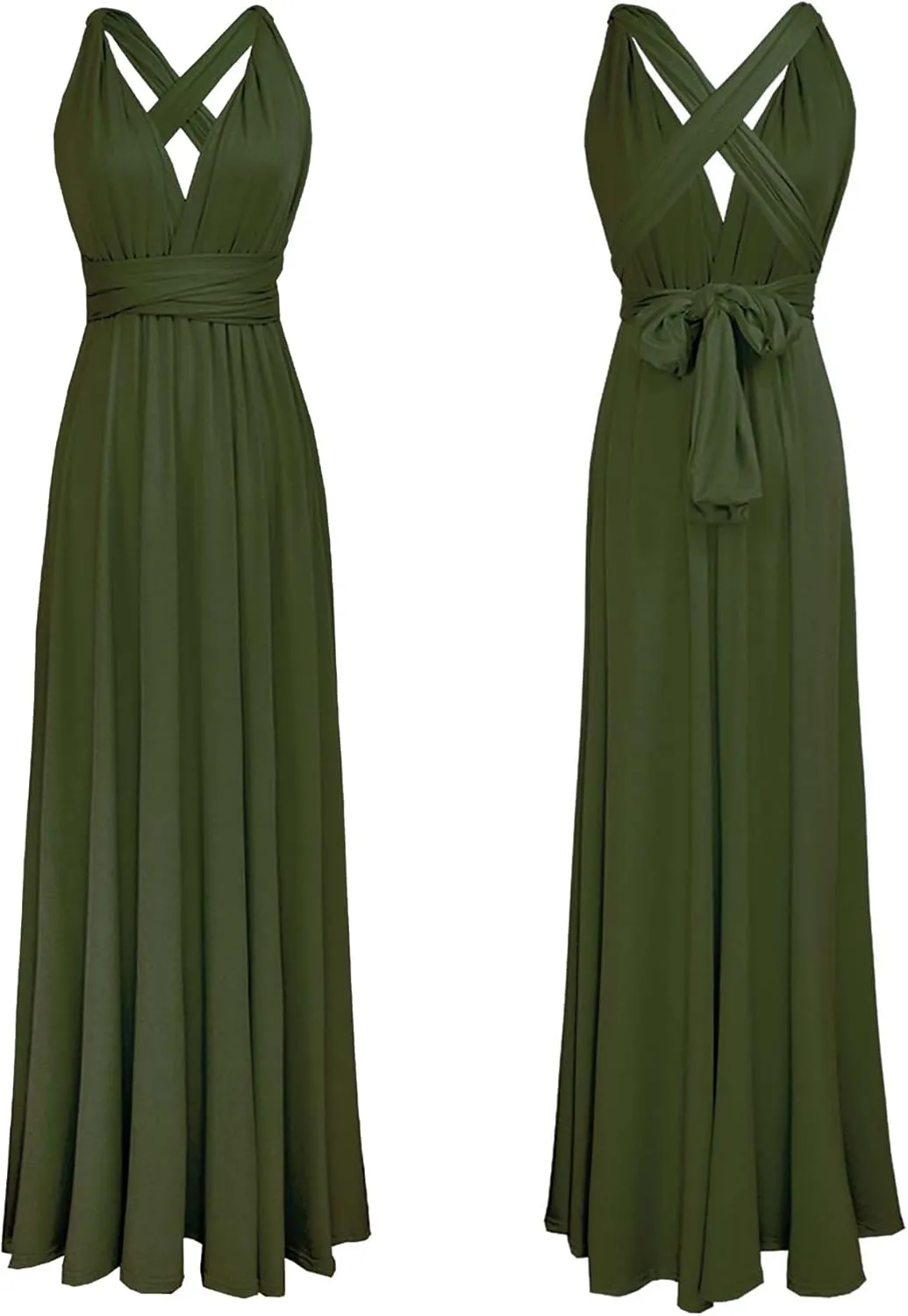 Sexyshine Women's Backless Gown Dress Convertible Multi-Way Wrap Halter Cocktail Dress Bandage Bridesmaid Long Dresses