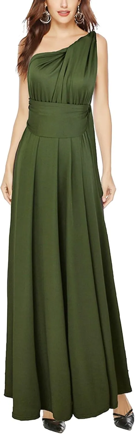 Sexyshine Women's Backless Gown Dress Convertible Multi-Way Wrap Halter Cocktail Dress Bandage Bridesmaid Long Dresses