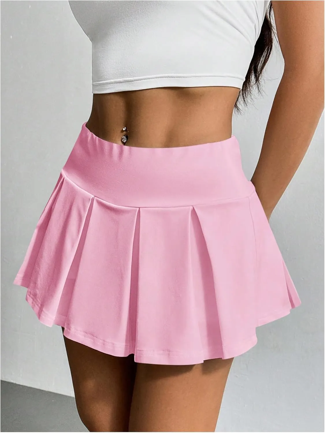 SOLY HUX Women's High Waisted Pleated Mini Skirt A Line Flowy Skirts Skater Tennis Skirts