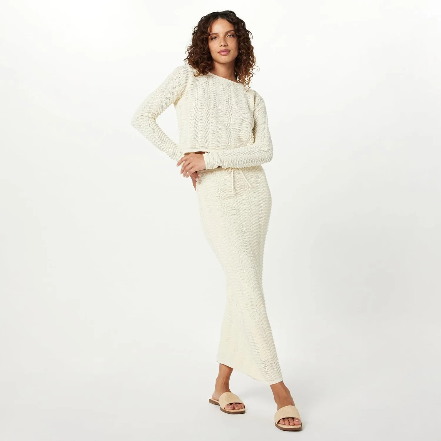 The Drop Women's Makayla Crochet Maxi Skirt