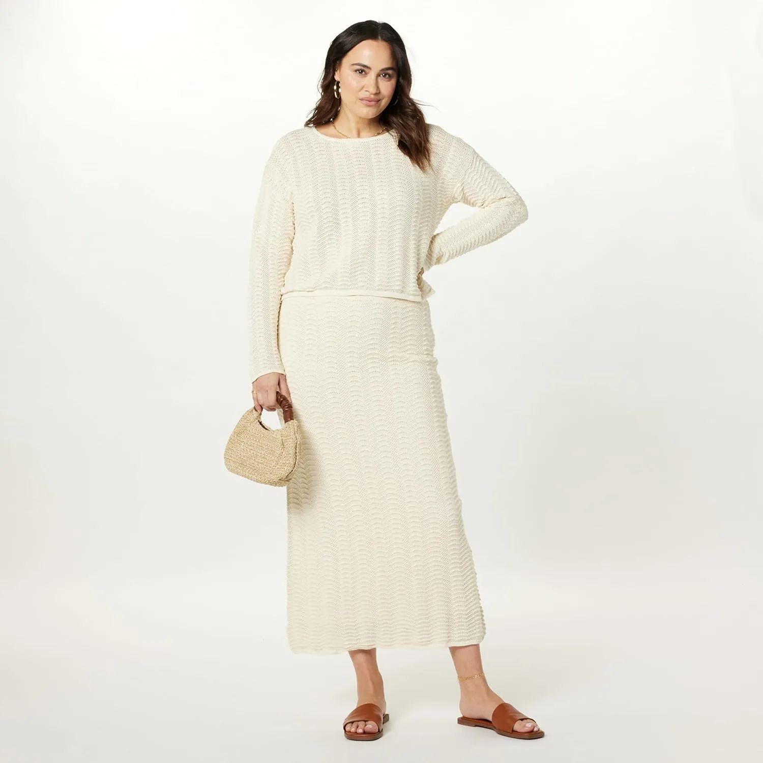 The Drop Women's Makayla Crochet Maxi Skirt