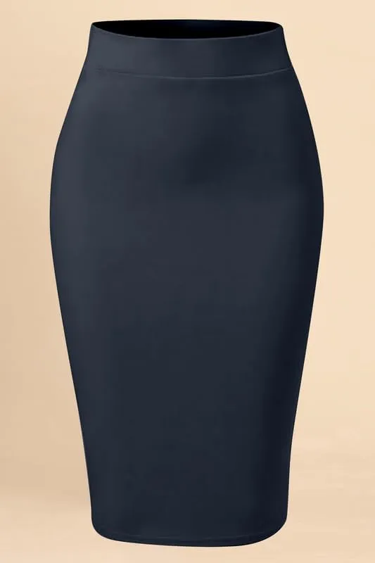 TRENDMALLS Women's High Waist Stretch Below Knee Suit Pencil Skirts for Women