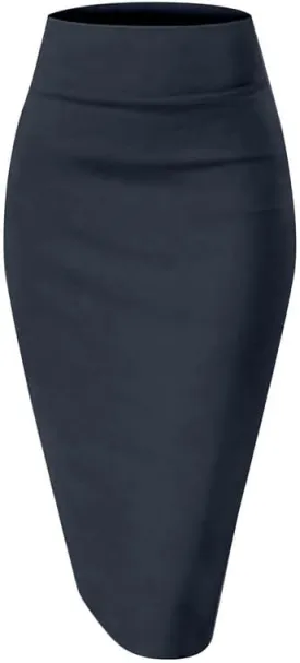 TRENDMALLS Women's High Waist Stretch Below Knee Suit Pencil Skirts for Women
