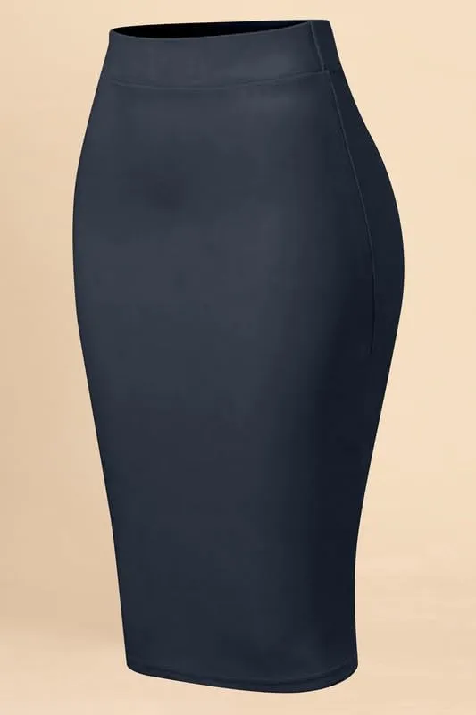 TRENDMALLS Women's High Waist Stretch Below Knee Suit Pencil Skirts for Women