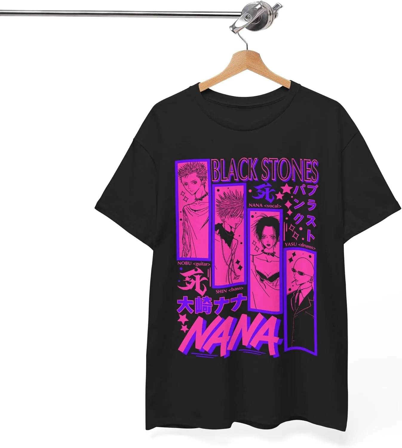 Unisex Nana Osaki T-Shirt Anime Manga Black Stones Band Waifu Shirt Casual Aesthetic T-Shirt
