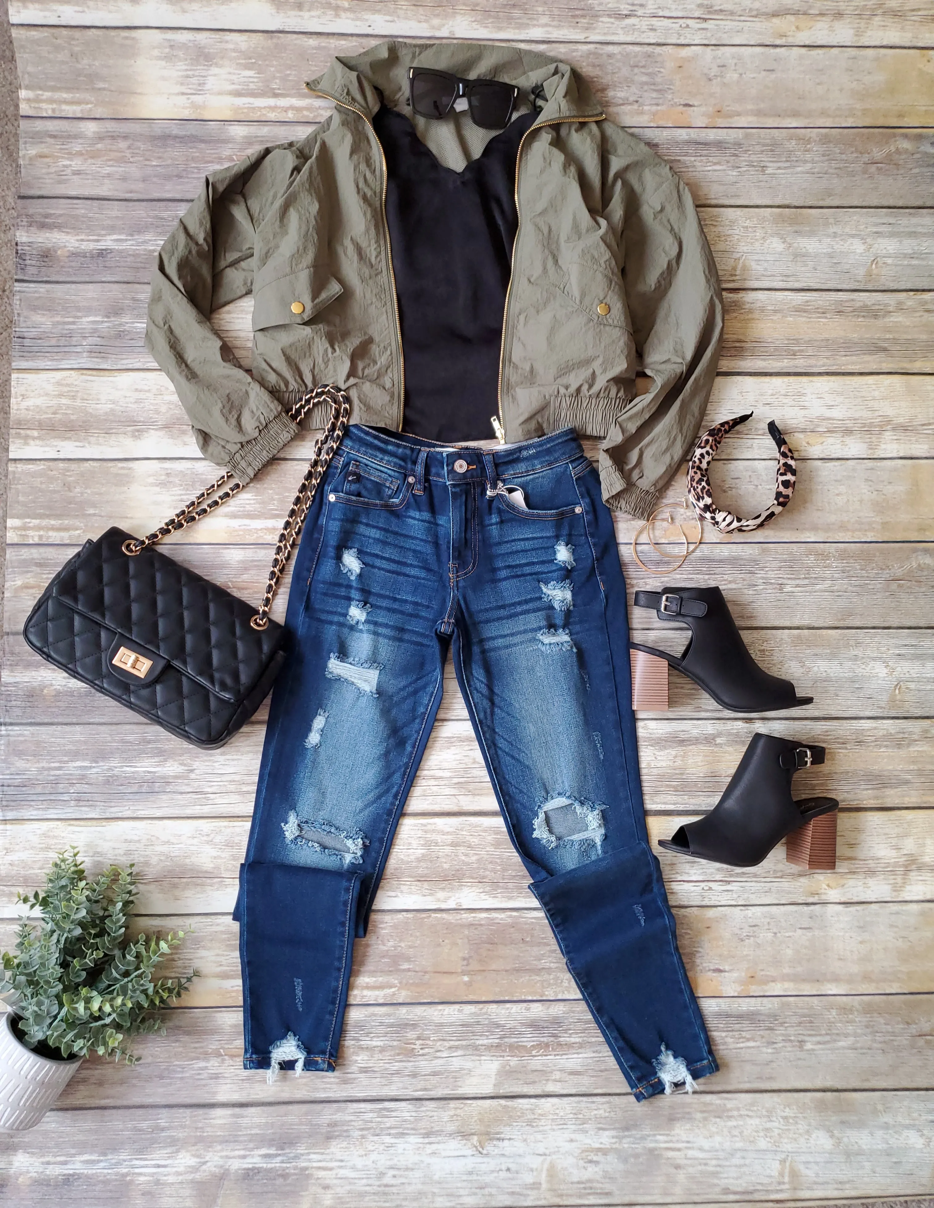 Windbreaker Jacket-Olive